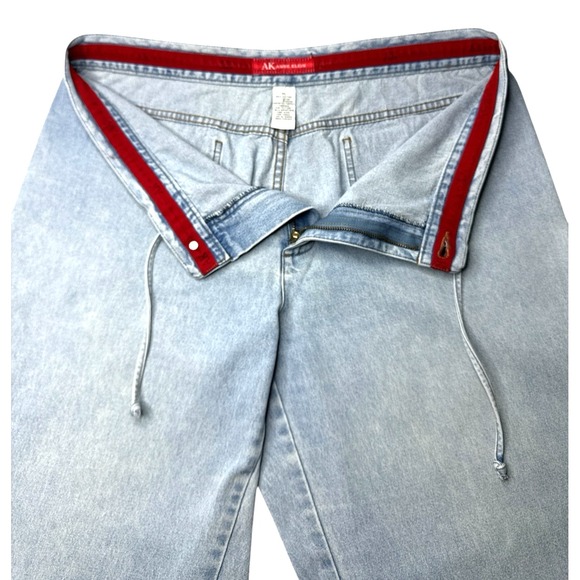 Anne Klein Women's Drawstring Jeans High Rise Wide Leg - Size XL, Light Blue - Picture 13 of 16